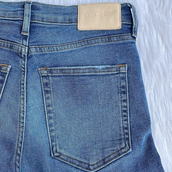 Everlane Jeans Pants Blue Ankle Skinny Denim High Rise Distressed Raw Hem Sz 27 - Picture 3 of 8